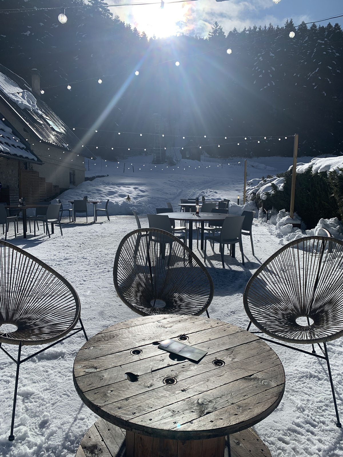 Terrasse sous la neige
